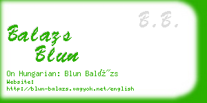 balazs blun business card
